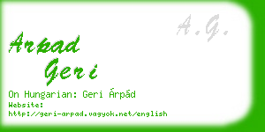 arpad geri business card