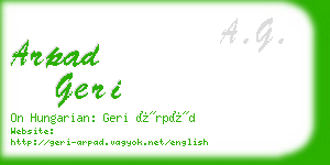 arpad geri business card